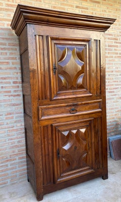 Antique Dutch Baroque Light Oak Cupboard or Cabinet, 18th Century