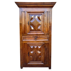 Antique Dutch Baroque Light Oak Cupboard or Cabinet, 18th Century