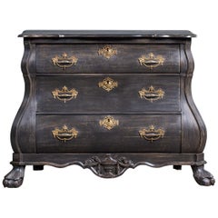 Antique Dutch Baroque Style Painted Bombé Mahogany Chest Holland, circa 1850