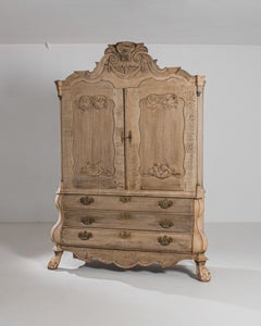 Antique Dutch Bleached Oak Cabinet