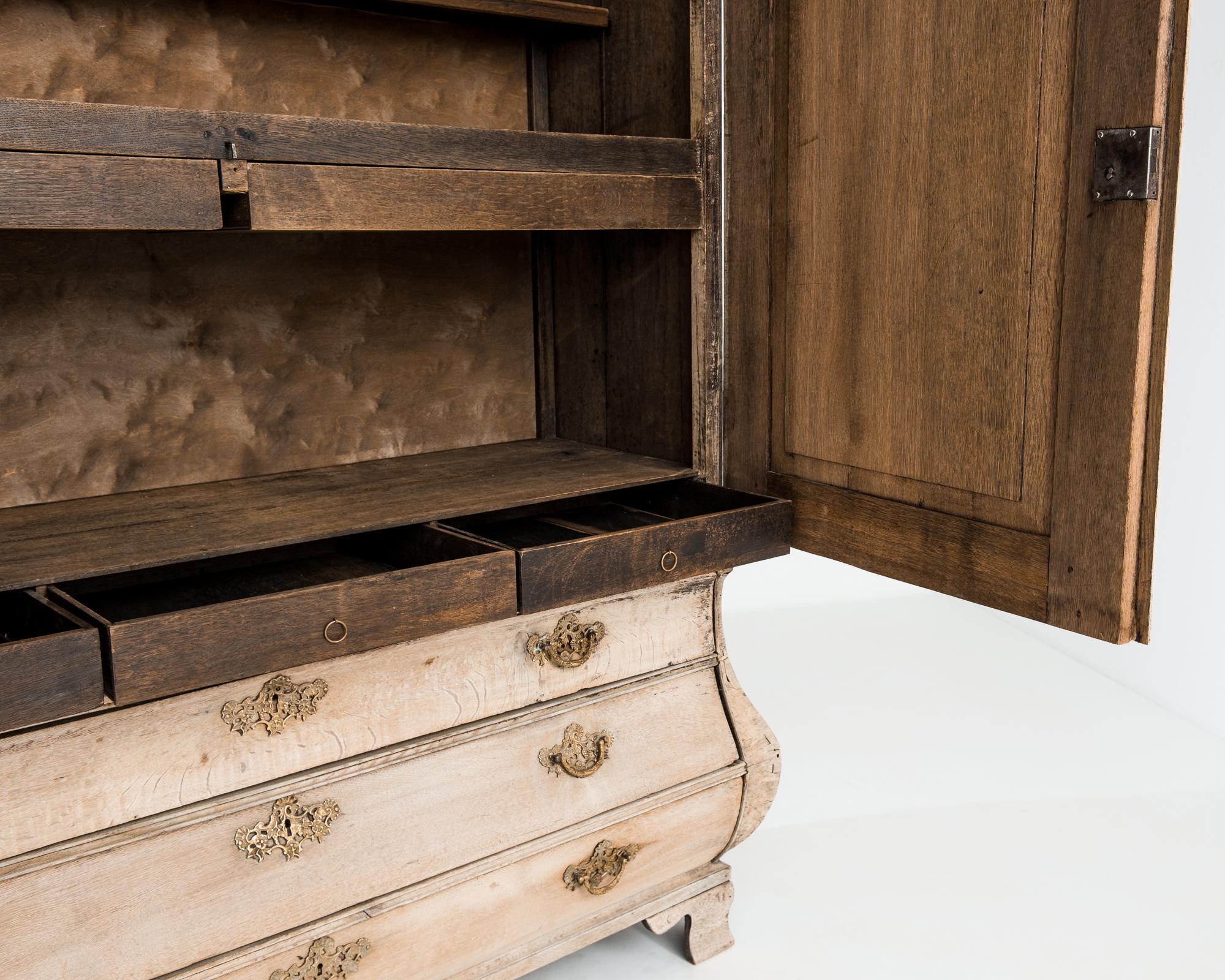 Antique Dutch Bleached Oak Cabinet 2