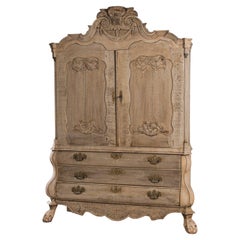 Antique Dutch Bleached Oak Cabinet
