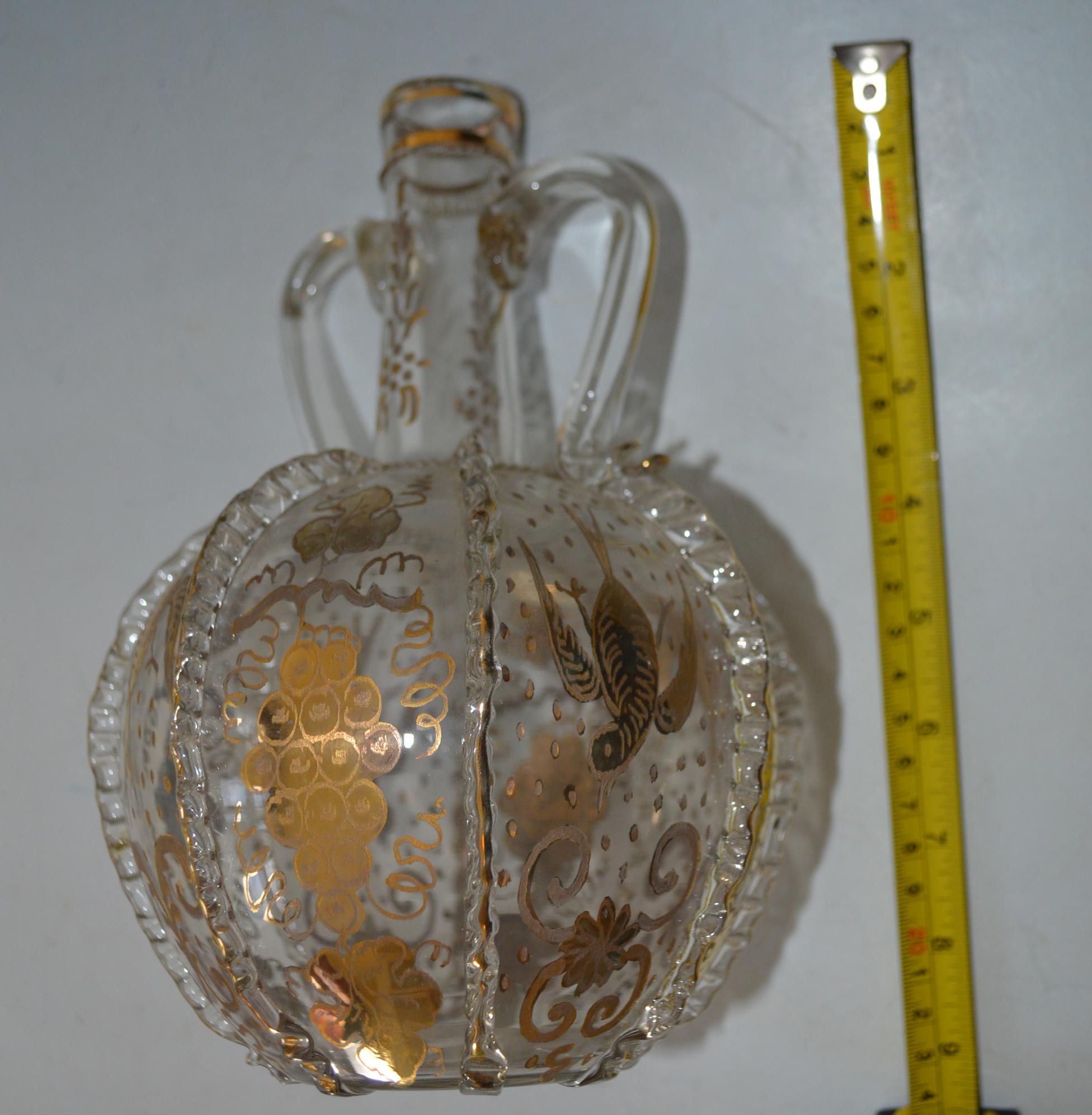 Ancienne carafe de mariage en verre soufflé hollandais  Vase 18ème siècle Bon état - En vente à London, GB