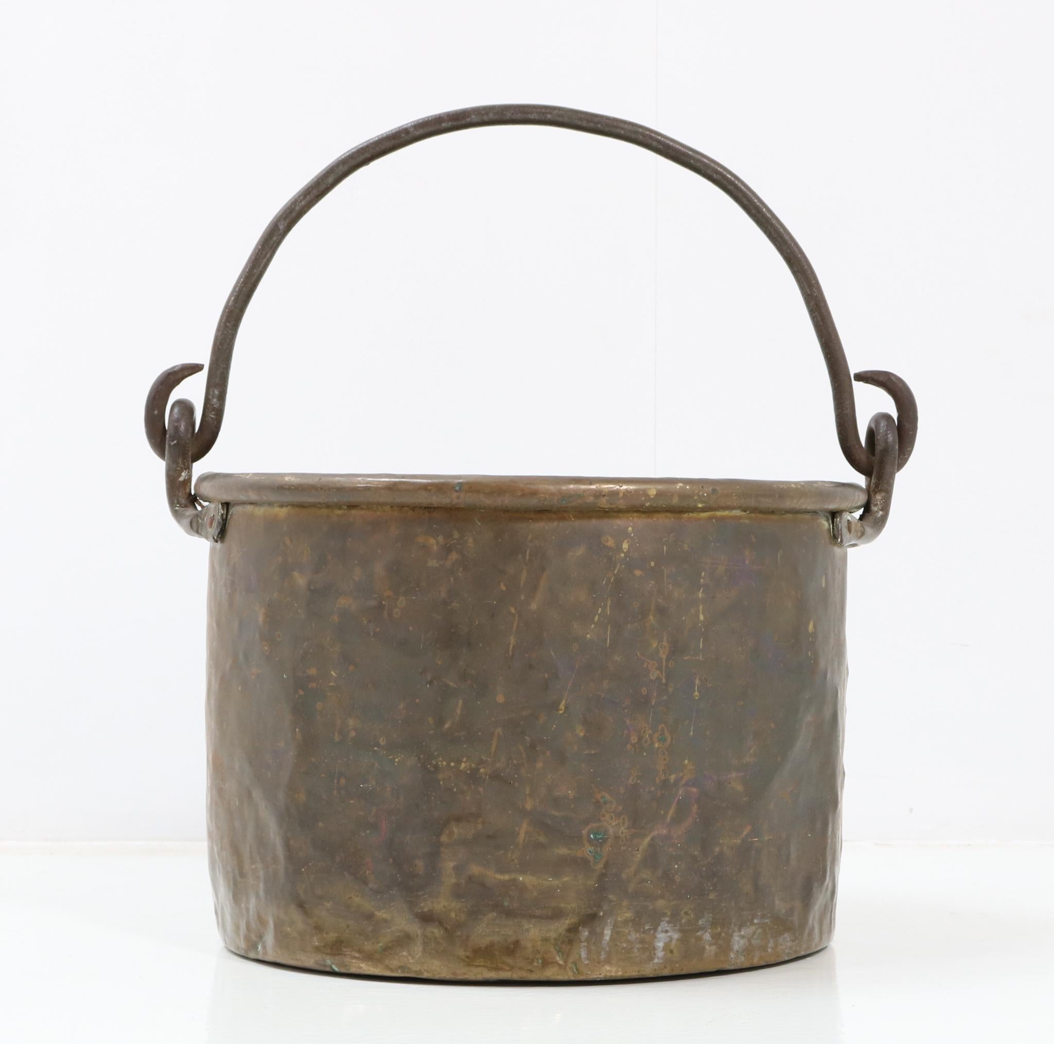 Louis XV Antique Dutch Brass Log Holder or Basket, Late 18th Century