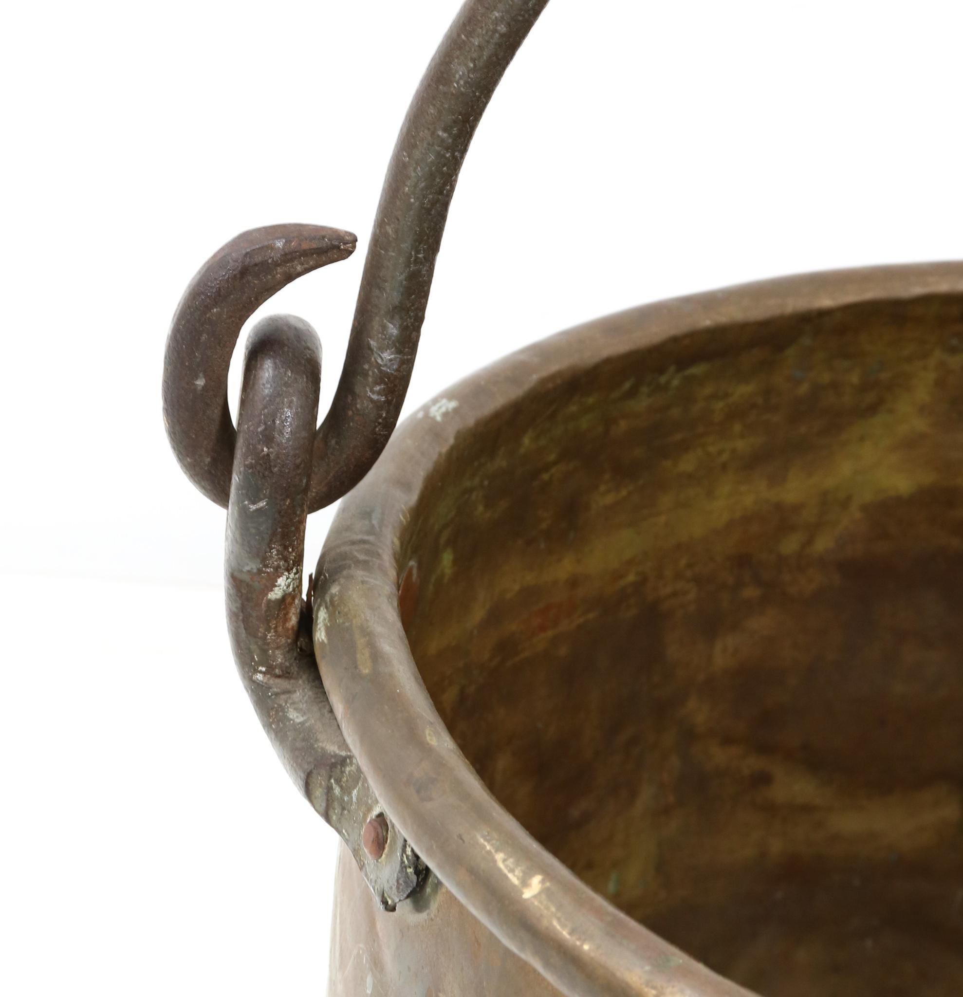 Antique Dutch Brass Log Holder or Basket, Late 18th Century 2