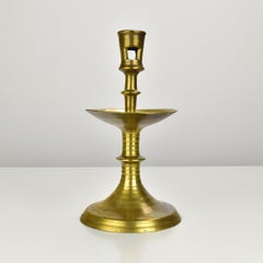 Antique Dutch Brass Mid-Drip Heemskerk Candlestick circa 1525
