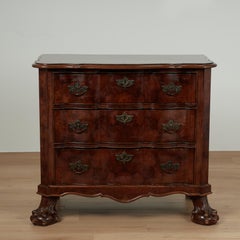 Commode ou coffre ancien néerlandais en bois figuré