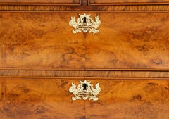 Antique Dutch Burr Walnut Bombé Cabinet Armoire, 18th Century