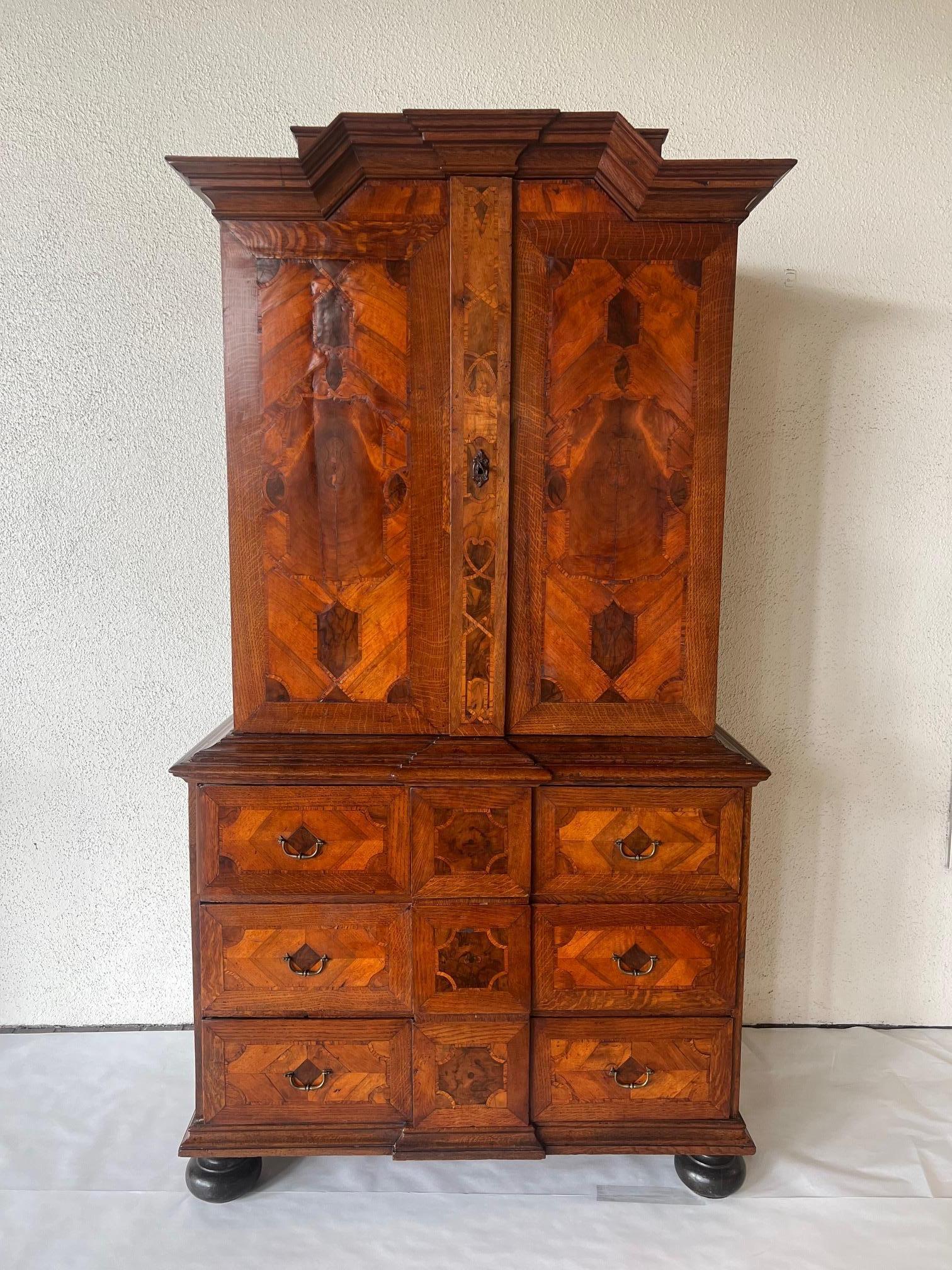 Dutch Colonial Antique Dutch Cabinet Crafted from Walnut and Mahogany  For Sale