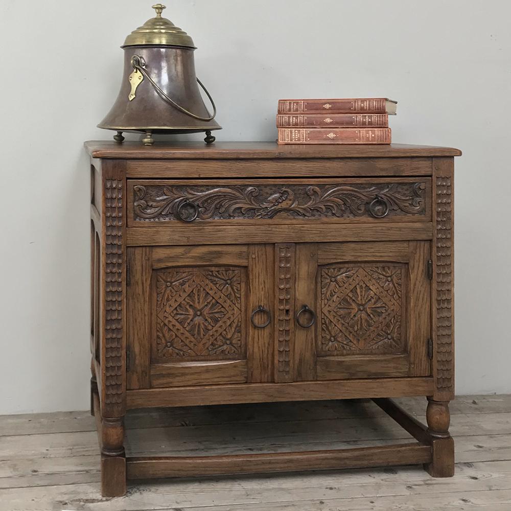 Renaissance Revival Antique Dutch Cabinet, End Table, Nightstand
