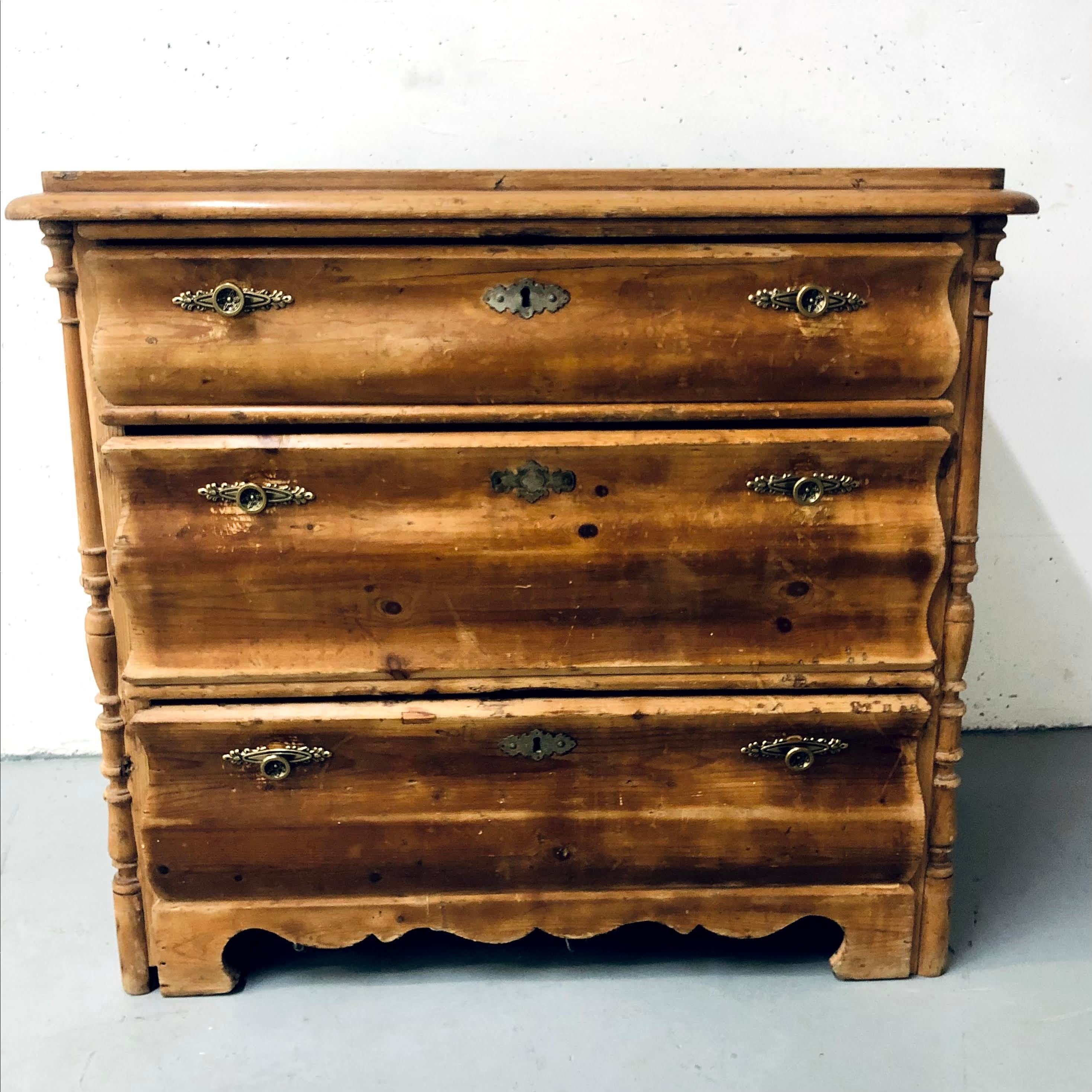 Antique Dutch Chest of Drawers, 19th Century Chiffonier, Vintage Tallboy Dresser For Sale 7