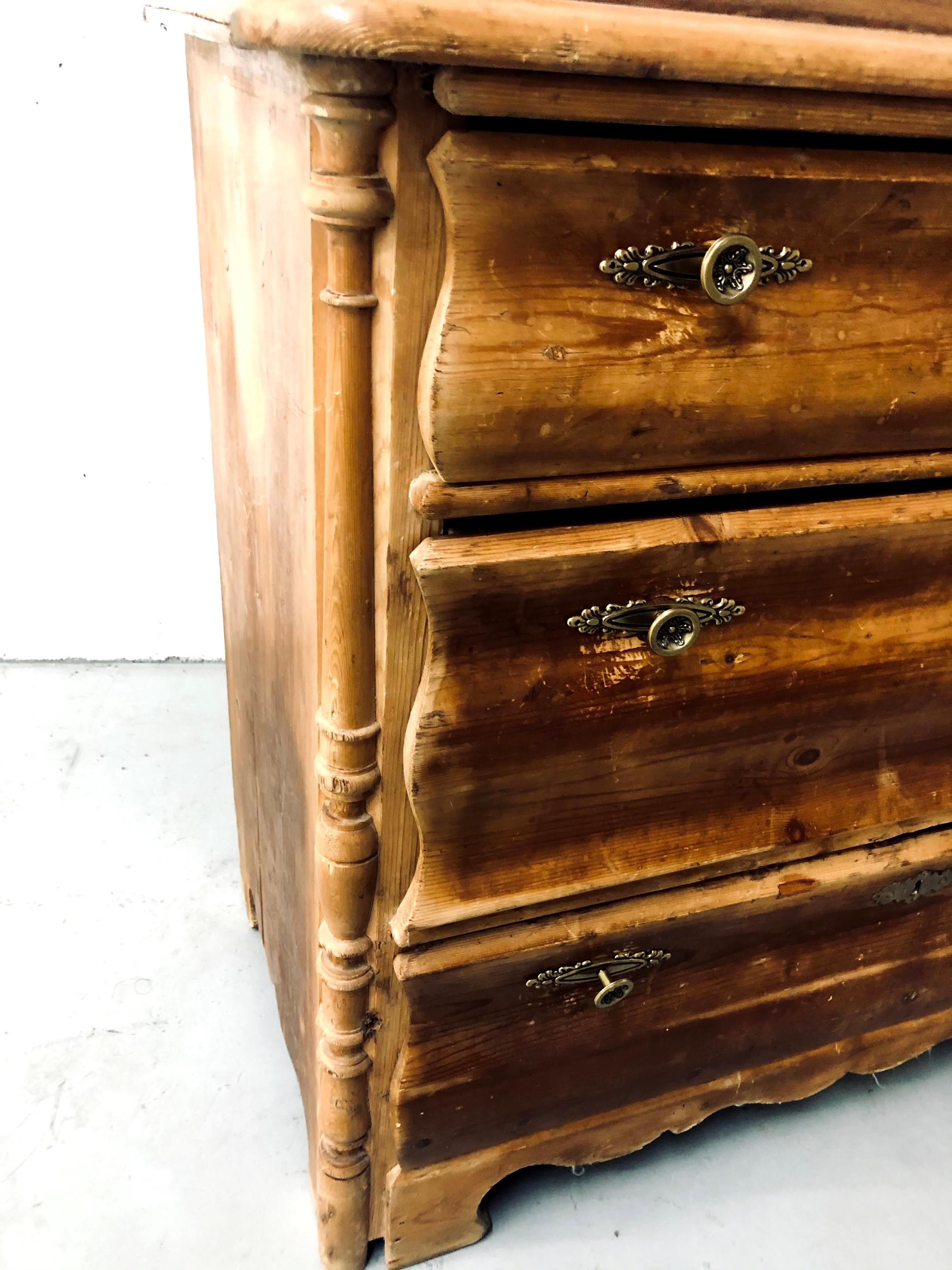 Antique Dutch Chest of Drawers, 19th Century Chiffonier, Vintage Tallboy Dresser For Sale 1