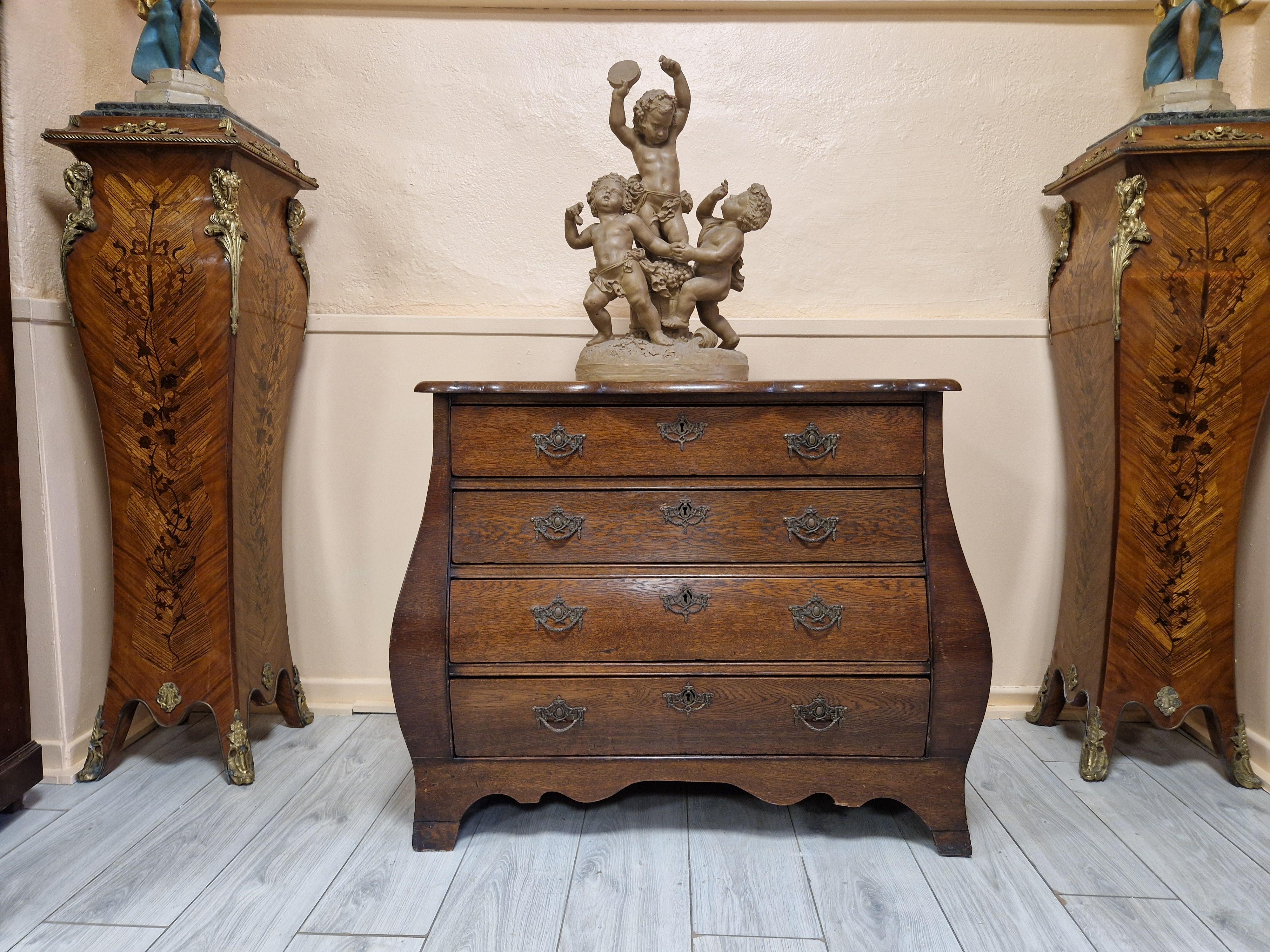Wood Antique Dutch Chest of Drawers Hollandaise