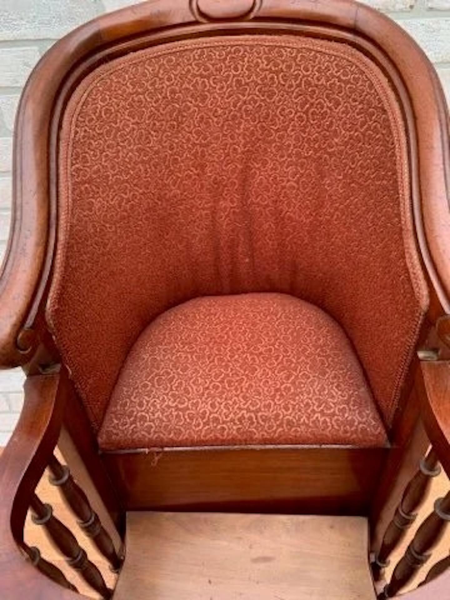 Fabric Antique Dutch Children’s High Chair with Chamber Pot For Sale