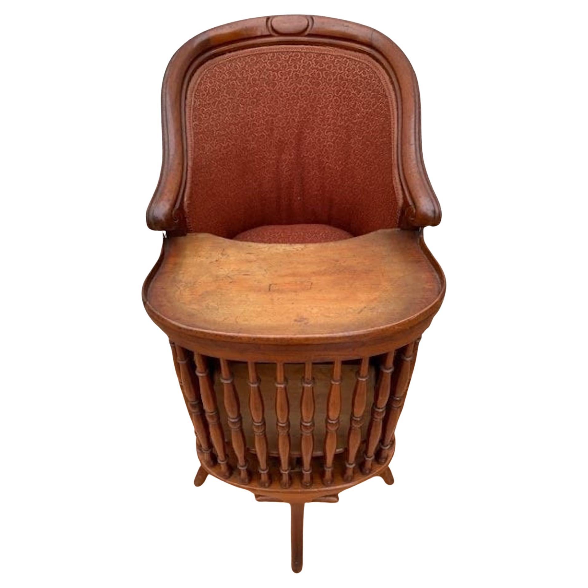 Antique Dutch Children’s High Chair with Chamber Pot