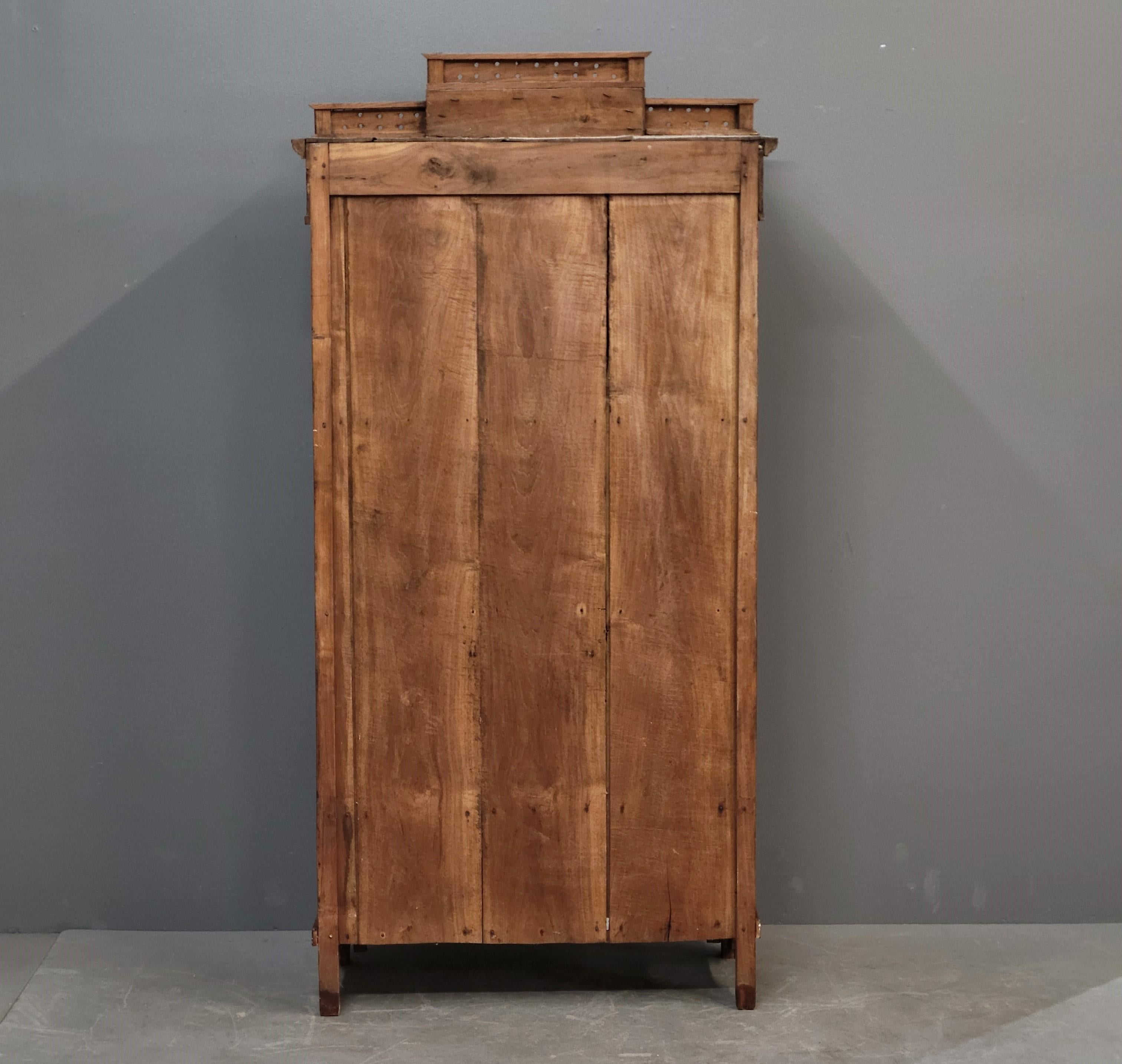 Antique Dutch Colonial Glass Door Cabinet 5