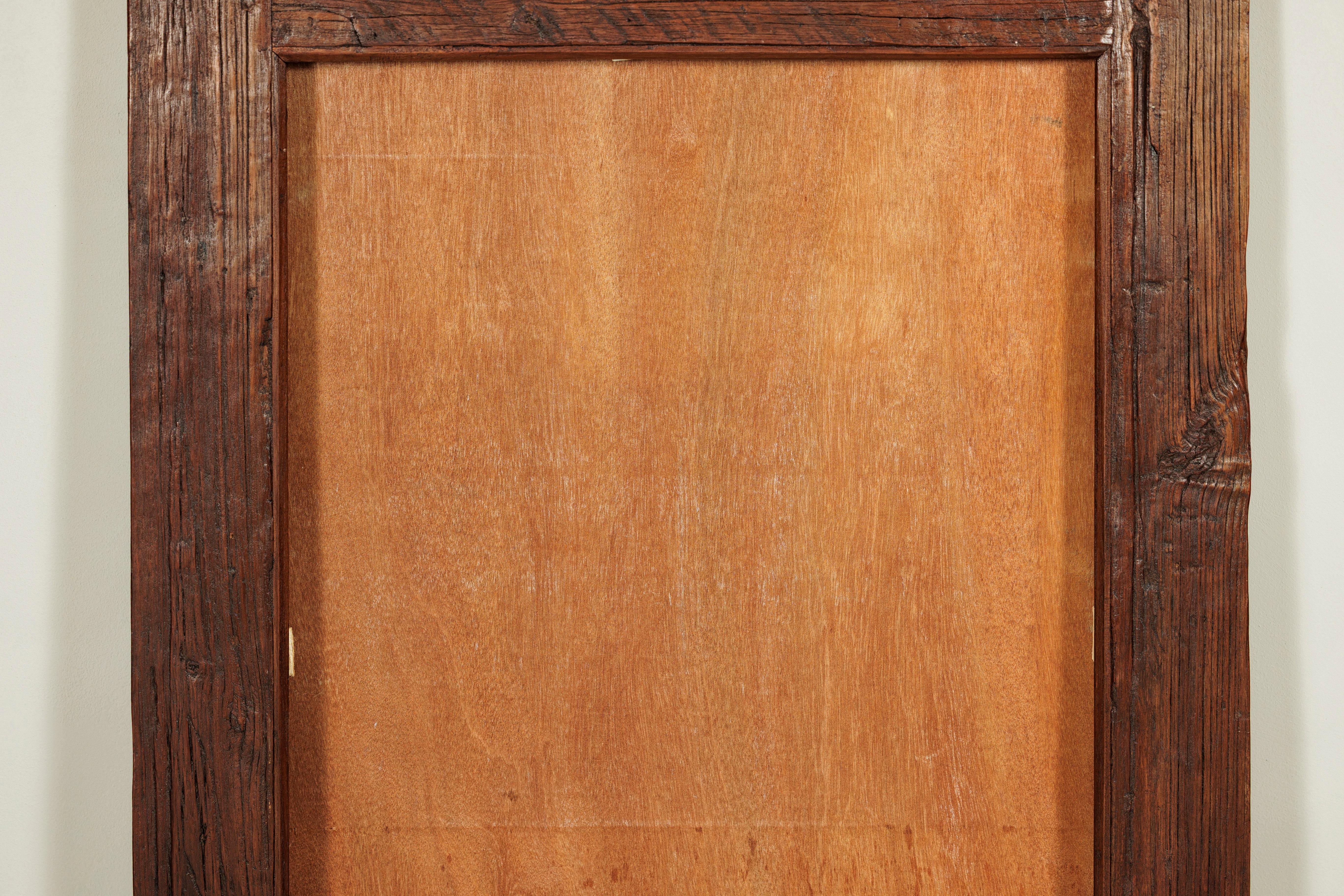 Antiker holländischer kolonialer Java-Holzrahmen mit rustikalen handgeschnitzten Details im Zustand „Gut“ im Angebot in Yonkers, NY