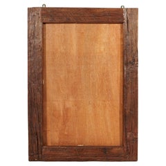 Antique Dutch Colonial Java Wooden Frame with Rustic Hand-Carved Detailing