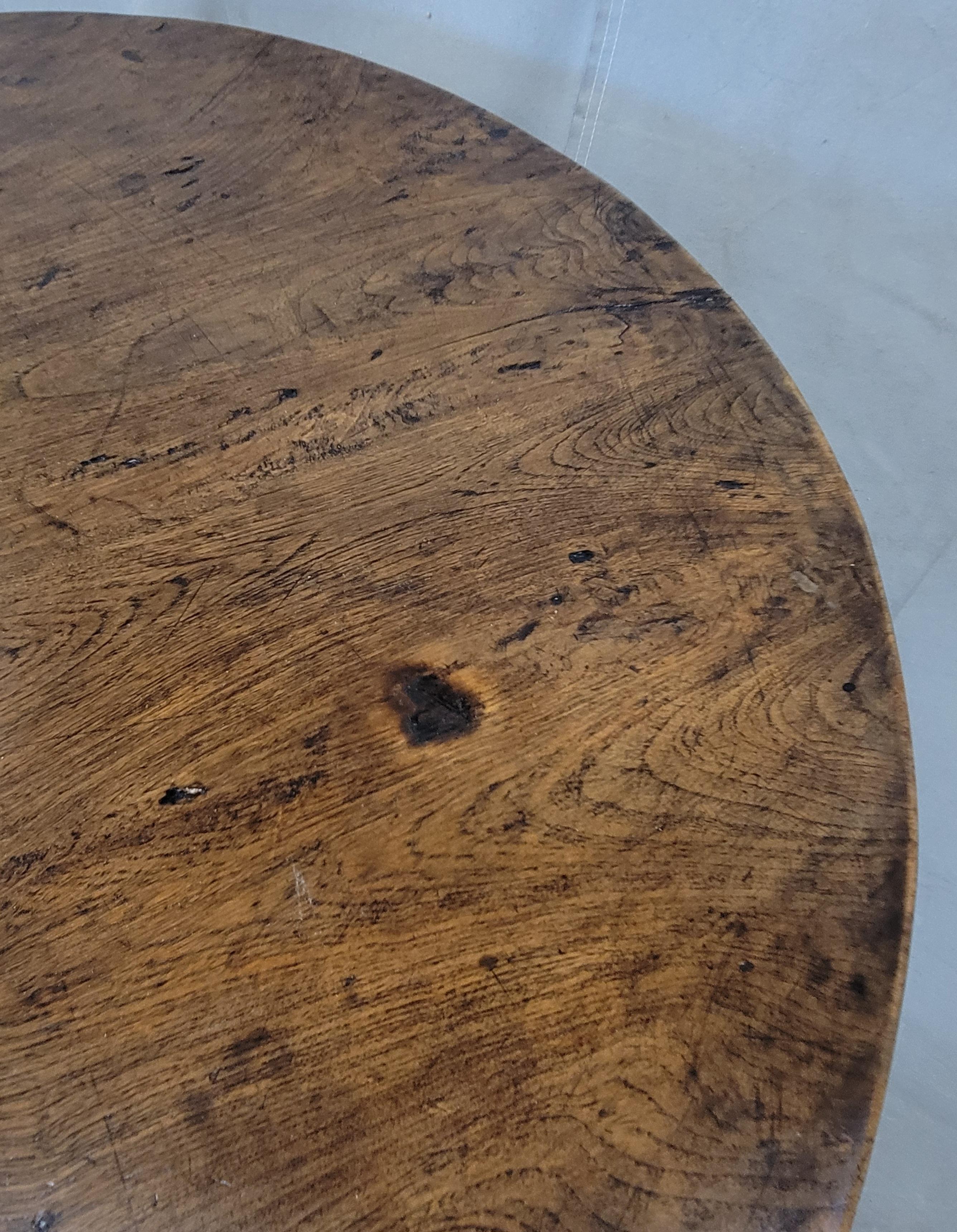 20th Century Antique Dutch Colonial Rustic Round Teak Dining Table For Sale