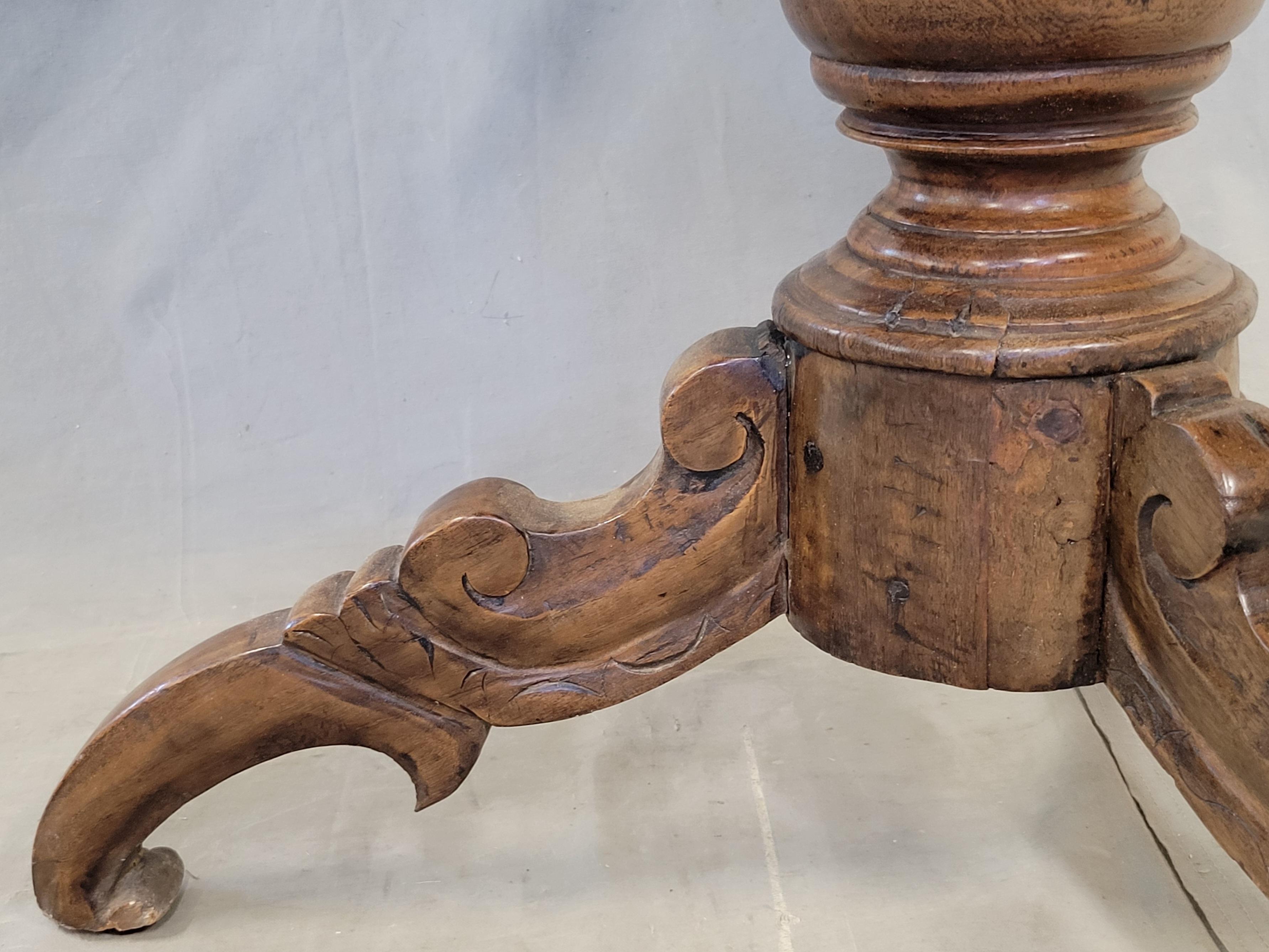 Antique Dutch Colonial Rustic Round Teak Dining Table For Sale 3