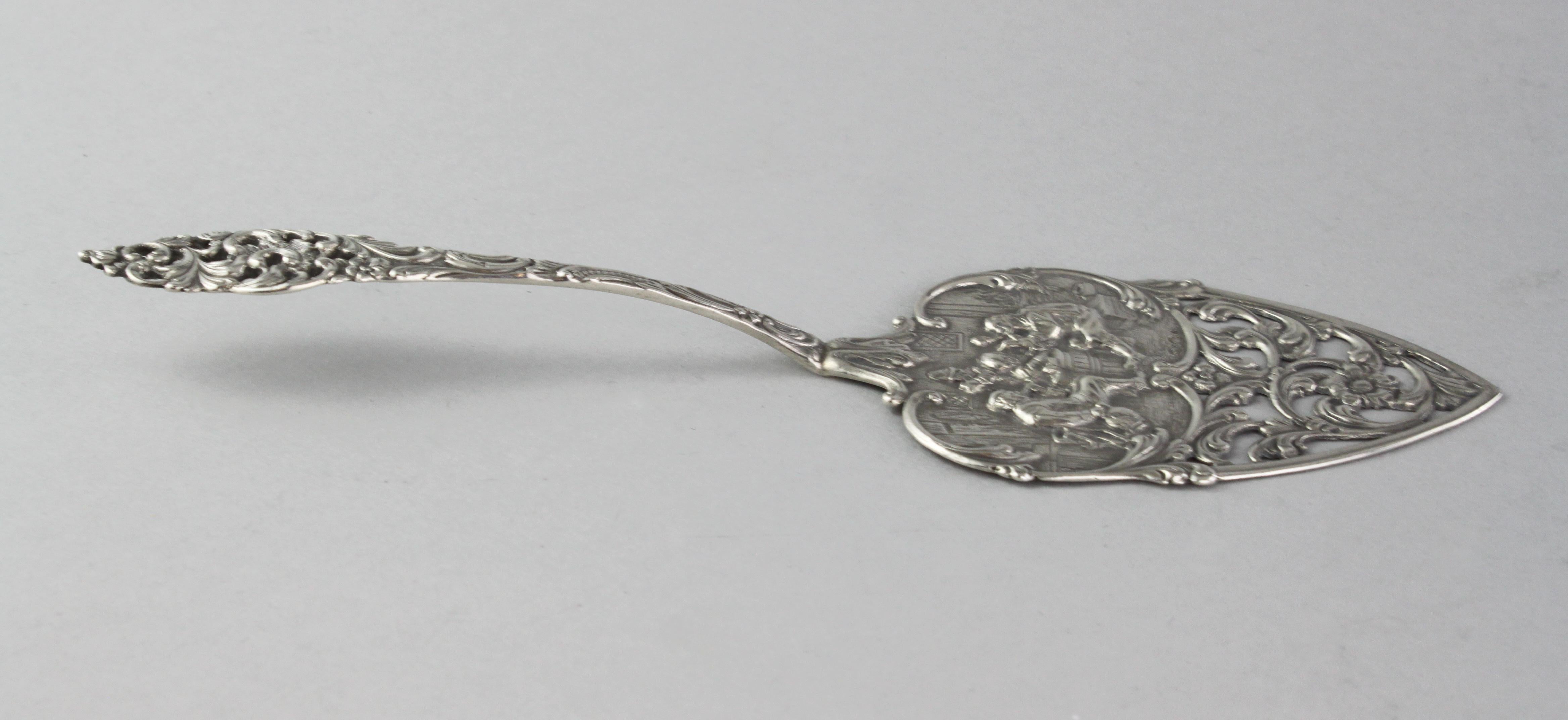 antique silver cake server