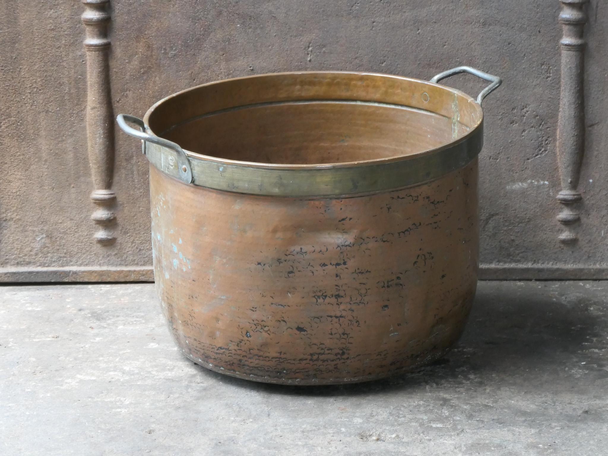 Brass Antique Dutch Copper Log Holder, 18th-19th Century