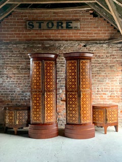 Antique Dutch Corner Cabinets Pair of Inlaid Marquetry Rare, 18th Century