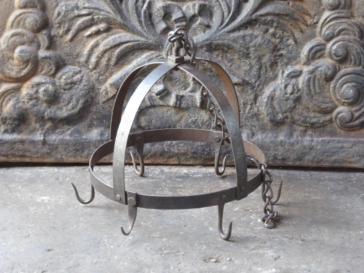 19th century Dutch crown used for hanging game and birds. The crown is made of wrought iron and is in a good condition.