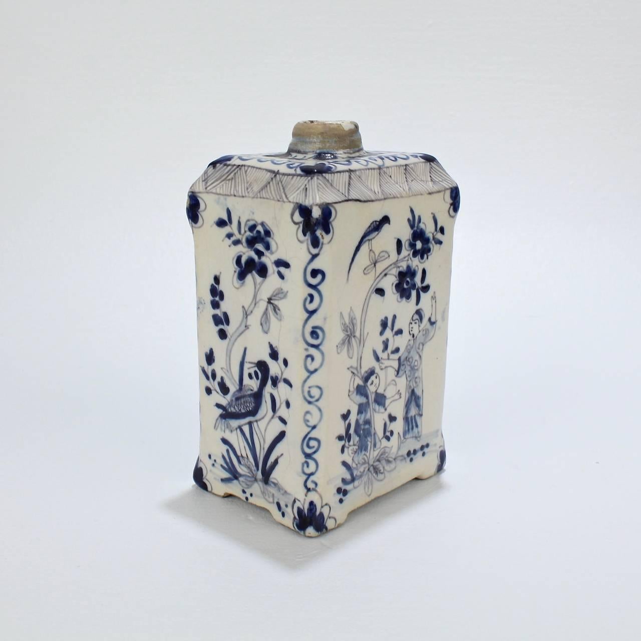 delft tea caddy