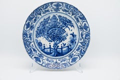 Antique Dutch Delft - Blue and White 'Tea Tree' Dish -18th century, Witte Starre