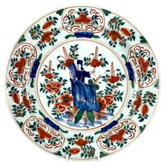 Antike holländische Delft Charger aus ca. 1780