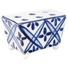 Antique Dutch Delft Faience Flower Brick