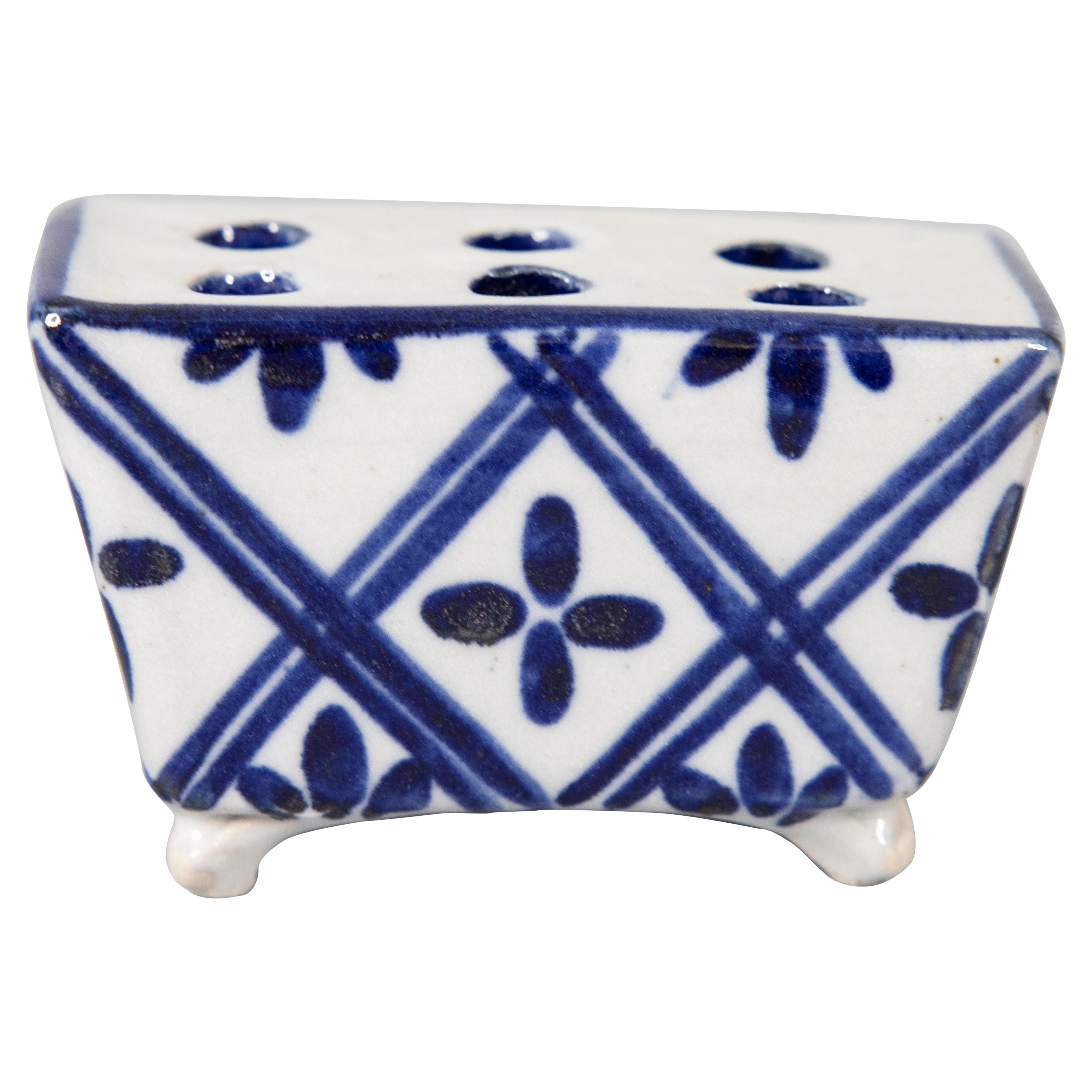 Antique Dutch Delft Faience Flower Brick Vase