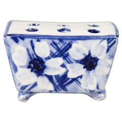 Antique Dutch Delft Faience Flower Brick Vase