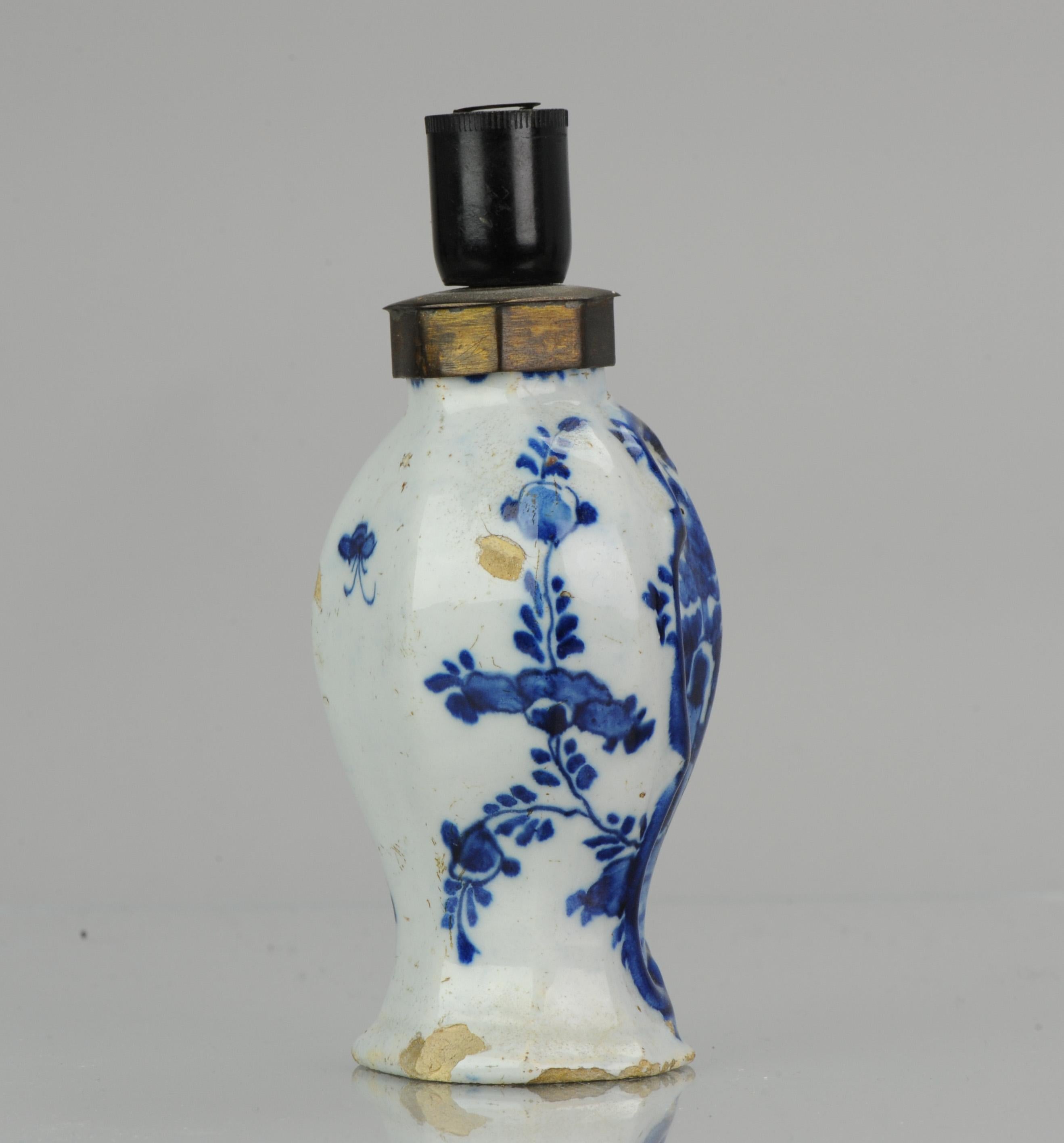 Antike niederländische Delft oder deutsche Vase Fayence oder Delfter Blau, 17/18. (Niederländisch) im Angebot