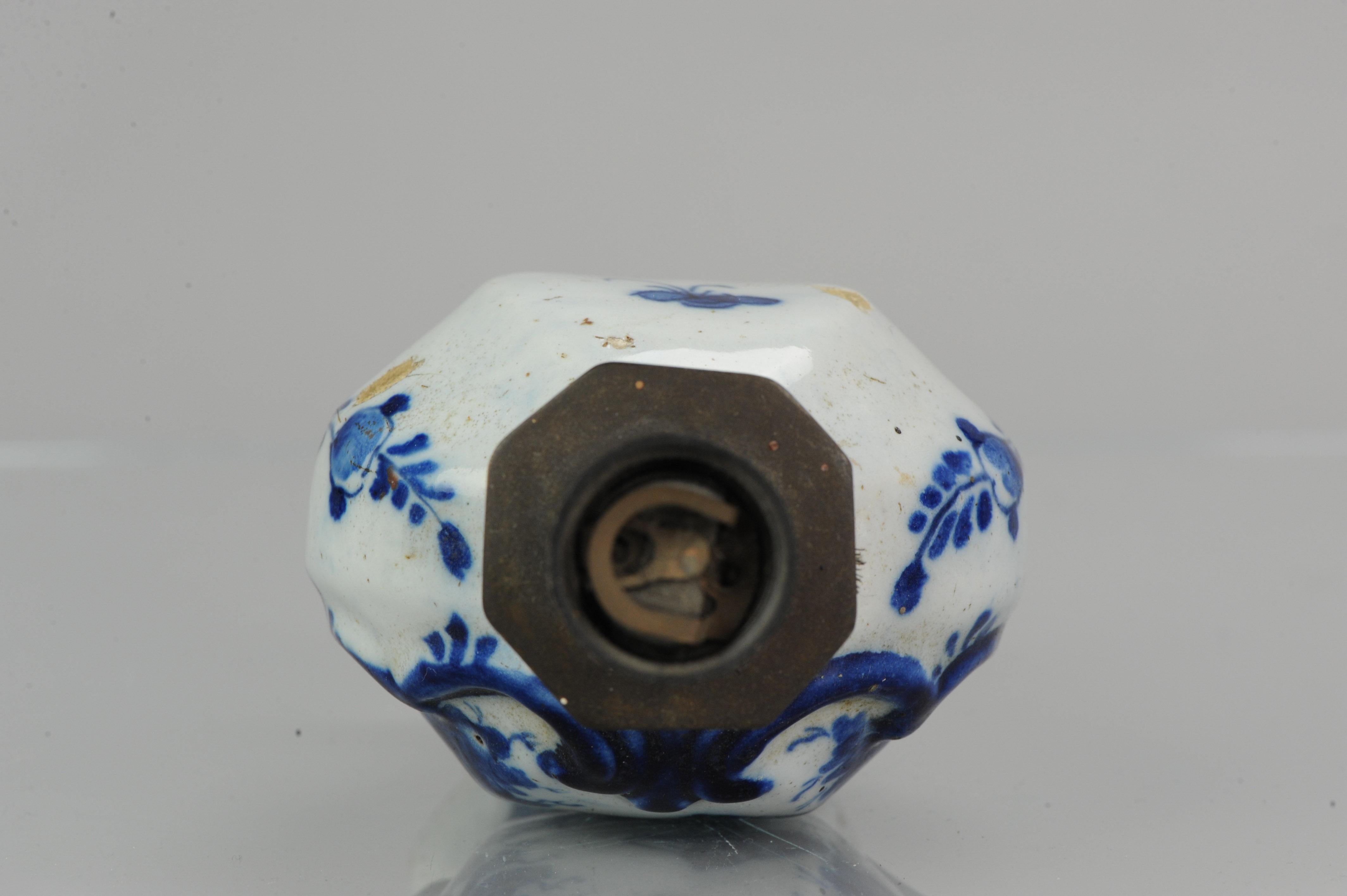 Antique Dutch Delft or German Vase Faience or Delftware Delft Blue, 17/18th C In Good Condition For Sale In Amsterdam, Noord Holland