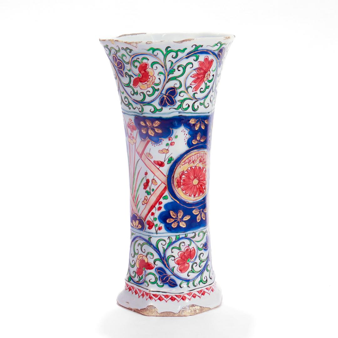 Policromo Antico vaso olandese di Delft in ceramica policroma di Pieter Kocx/De Grieksche A in vendita