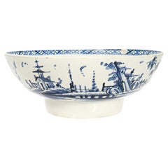 Used Dutch Delft Pottery Punch Bowl
