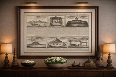 Antique Dutch East Indies Forts Engraving — VOC Batavia, Ambon & Banda, c.1719
