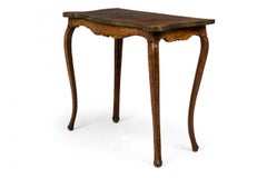 Antique Dutch Elm Inlaid Brass Bound Console Table