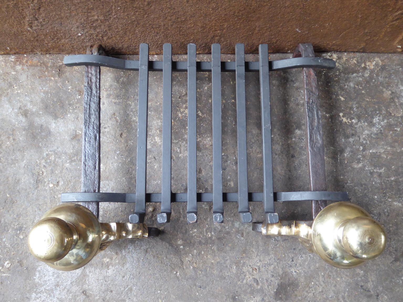 Forged Antique Dutch Fireplace Grate, 17th Century For Sale