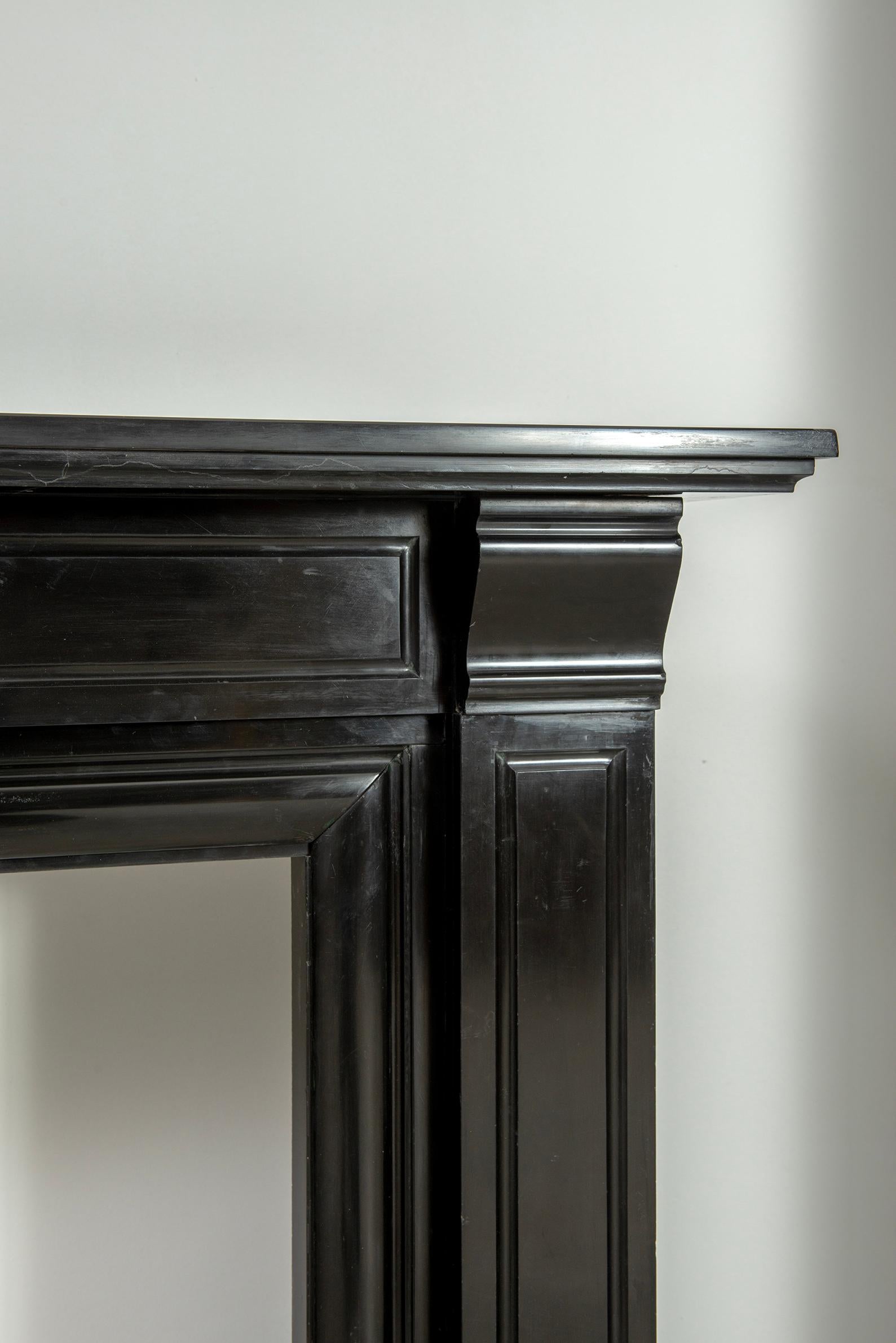 19th Century Antique Dutch Fireplace in Belgian Black Marble