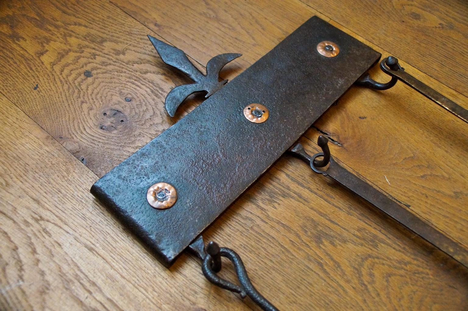 18th Century and Earlier Antique Dutch Fireplace Tool Set, Fire Tools, 17th Century For Sale