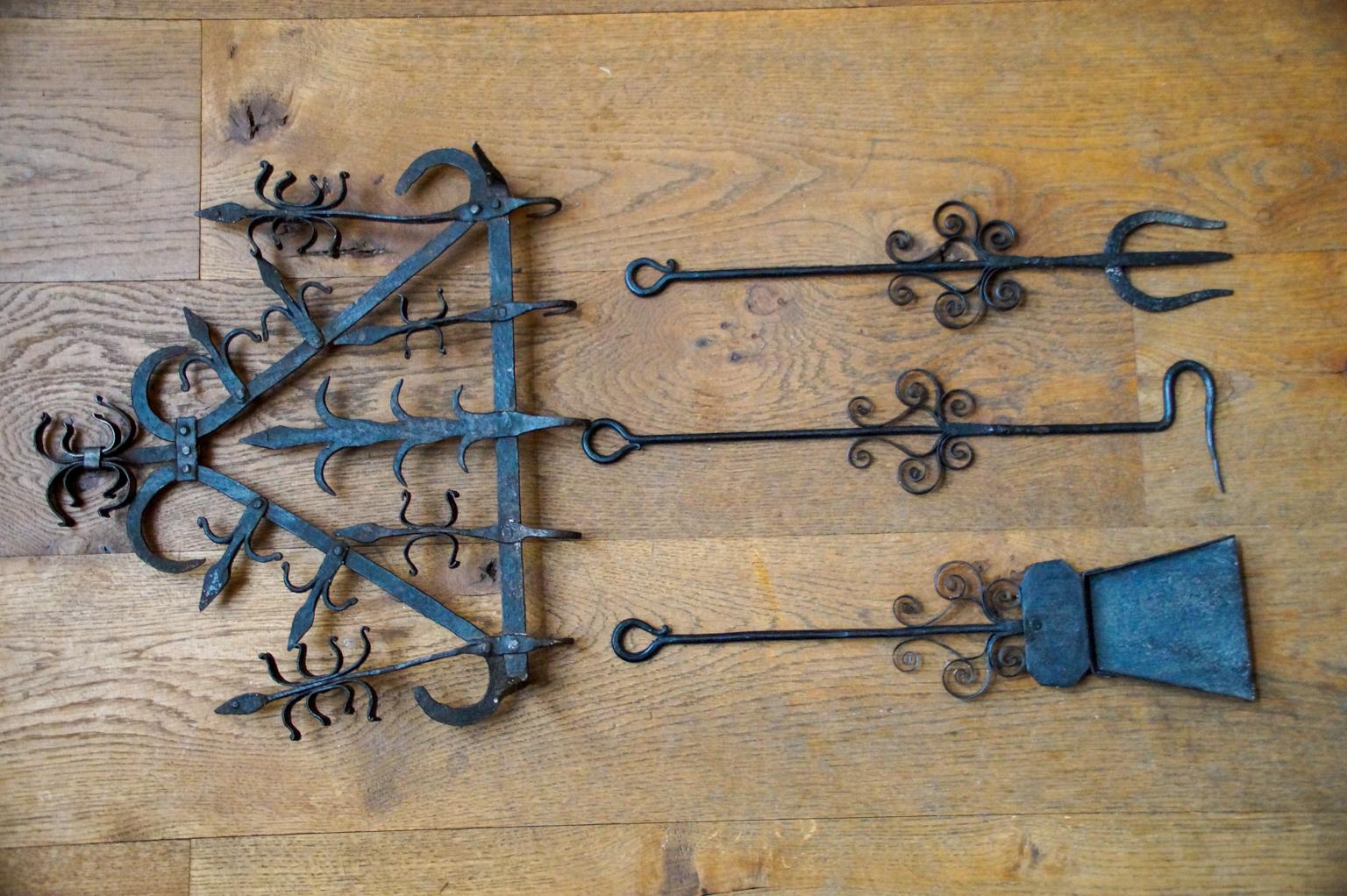 Antique Dutch Fireplace Tool Set, Fire Tools, 18th-19th Century For Sale 5