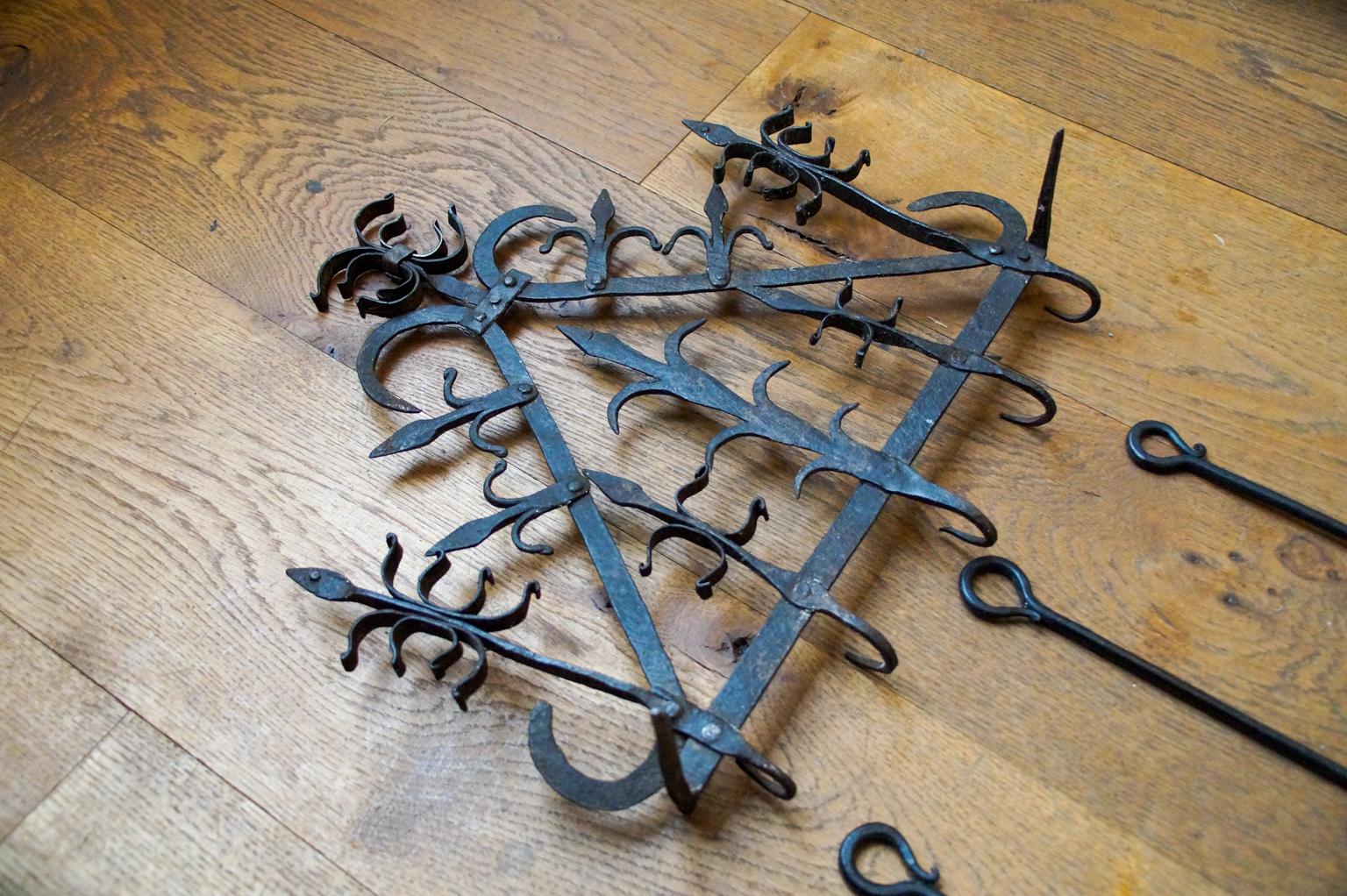 Antique Dutch Fireplace Tool Set, Fire Tools, 18th-19th Century For Sale 6