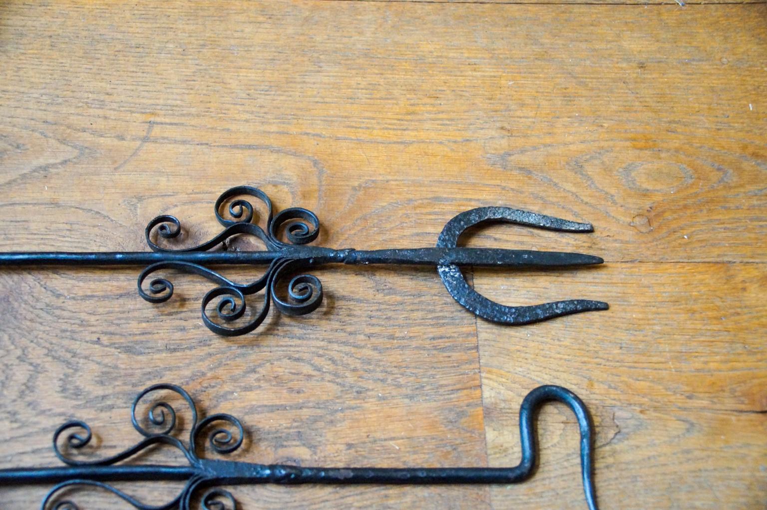 Antique Dutch Fireplace Tool Set, Fire Tools, 18th-19th Century For Sale 9