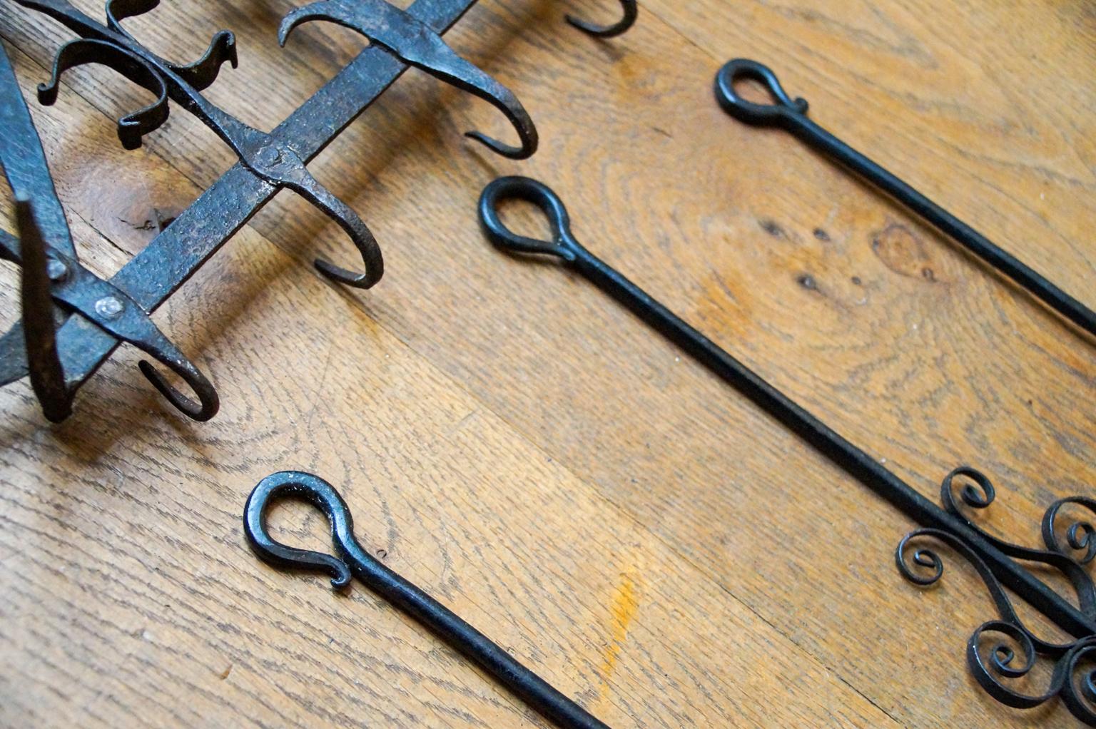 Antique Dutch Fireplace Tool Set, Fire Tools, 18th-19th Century 10