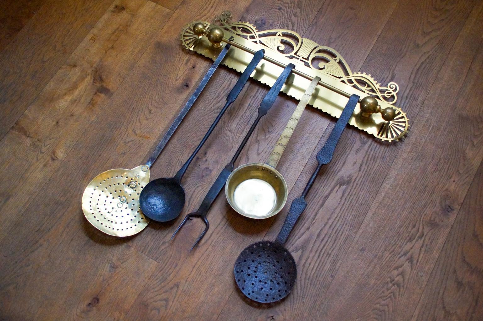 Louis XV Antique Dutch Fireplace Tool Set, Fire Tools, 18th-19th Century For Sale