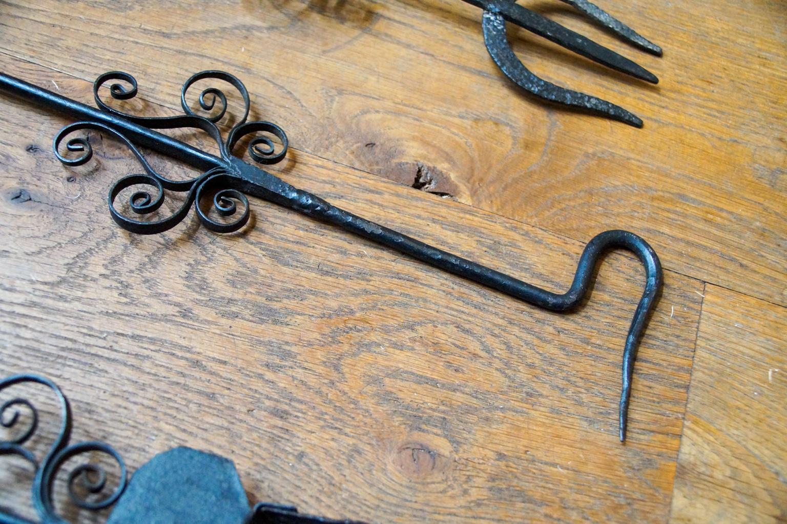 Antique Dutch Fireplace Tool Set, Fire Tools, 18th-19th Century 3