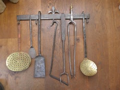 Antique Dutch Fireplace Tool Set, Kitchen Tools, 18th Century